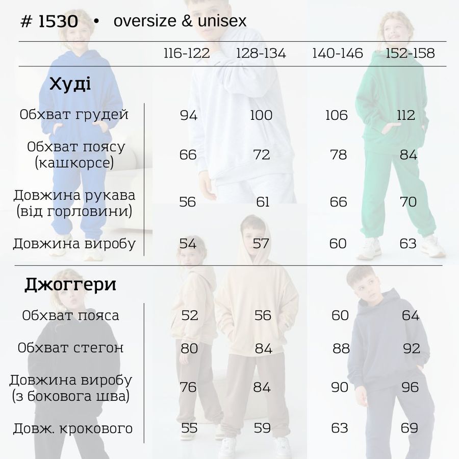 Детский спортивный костюм оверсайз худи и джоггеры графит размеры 116-122 1530-SL фото